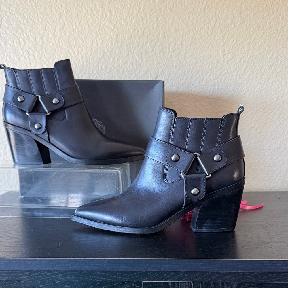 Vince Camuto Berindal Sleek Black Ankle Booties